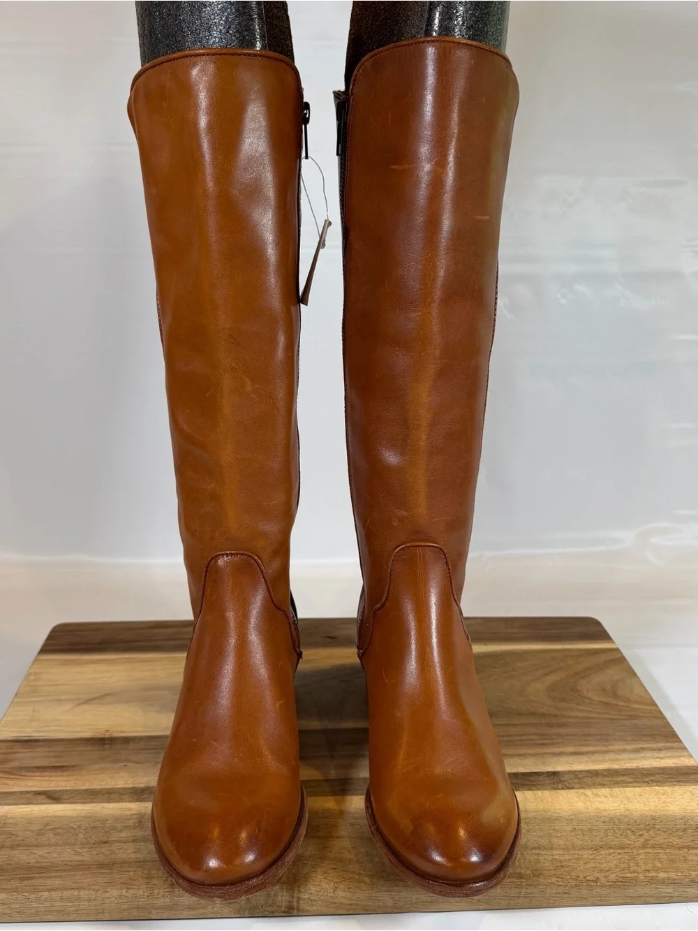 Frye Carson Piping Tall Women’s Leather Riding Boots - Caramel Brown Sz 5.5 NWT